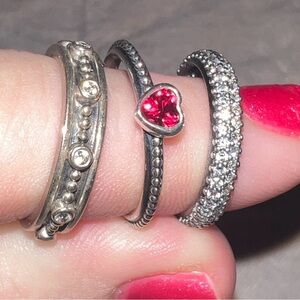 Set of 3 Pandora stacking rings – size 7